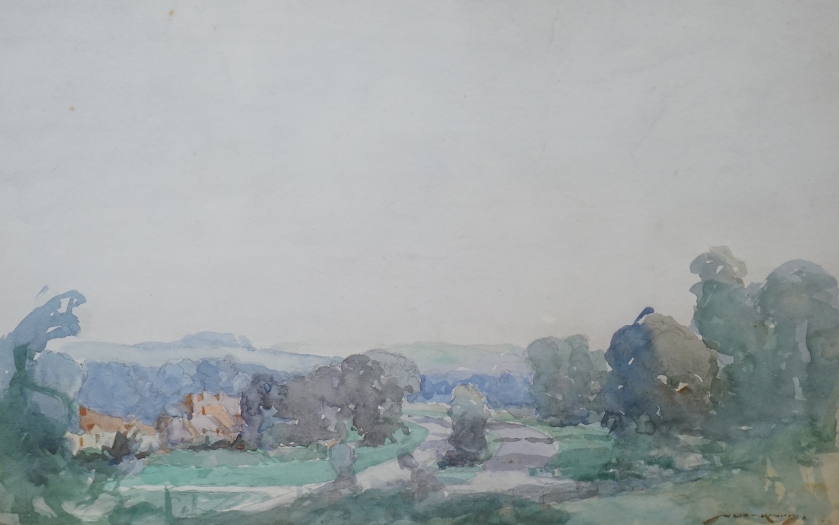 William Lee Hankey (1869-1952), watercolour, ‘Findon, Sussex’, signed, inscribed verso, 26 x 37cm. Condition - fair